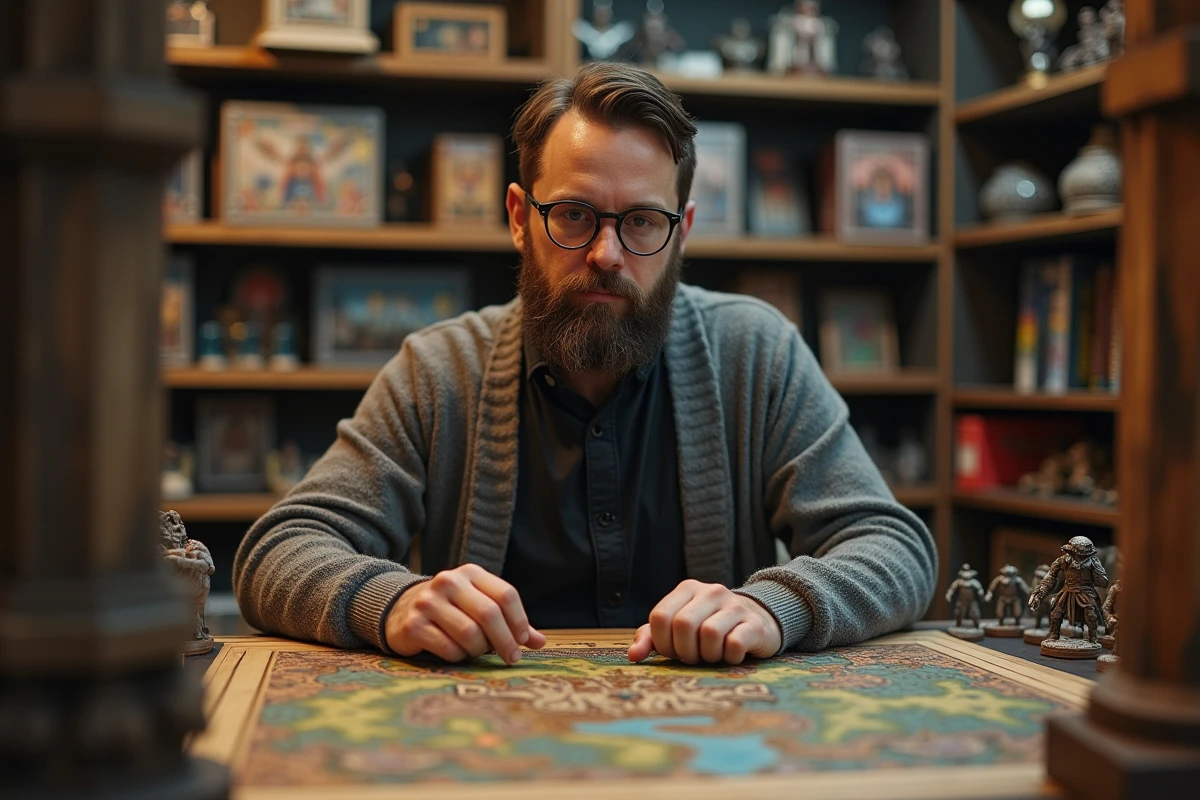 Maître de jeu organise une partie de jeu de rôle dans une boutique